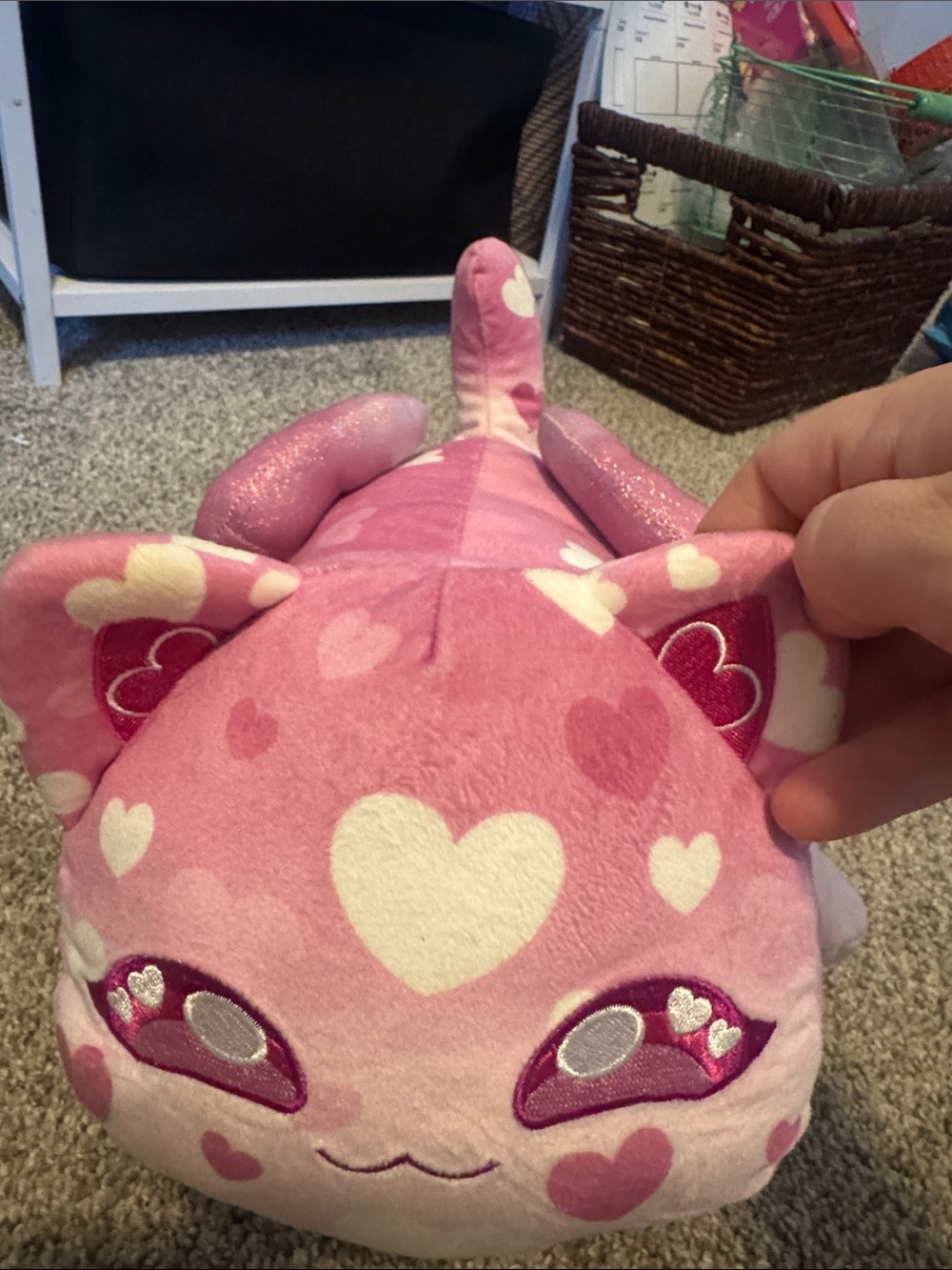 Aphmau Pink Heart Pattern Plush Small Pet Toy - Cute Soft Cuddler